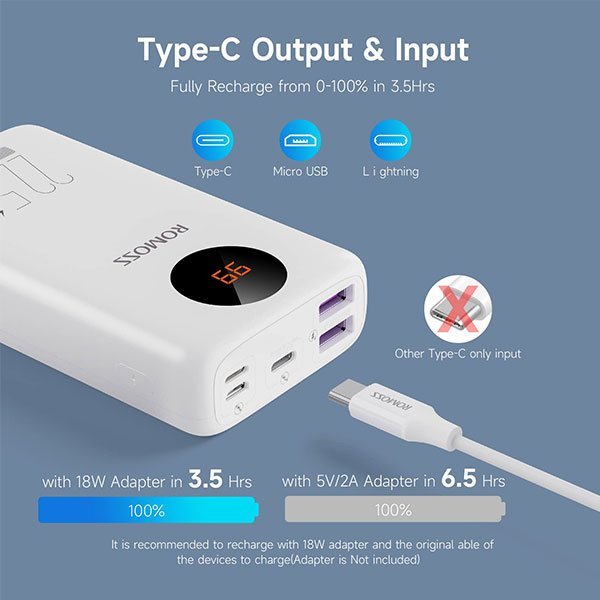 Romoss PHO10F 10000mAh 22.5W Fast Charging Power Bank - Image 4
