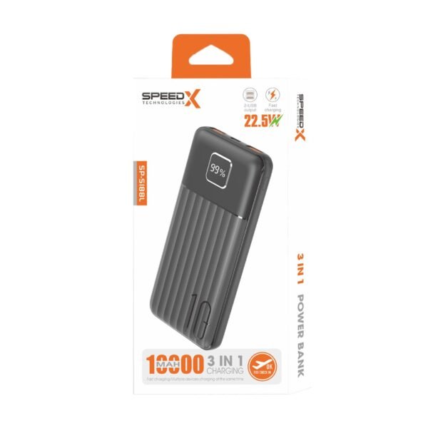 Speedx SP-S188L 10000mAh 3-in-1 Fast Charging Power Bank